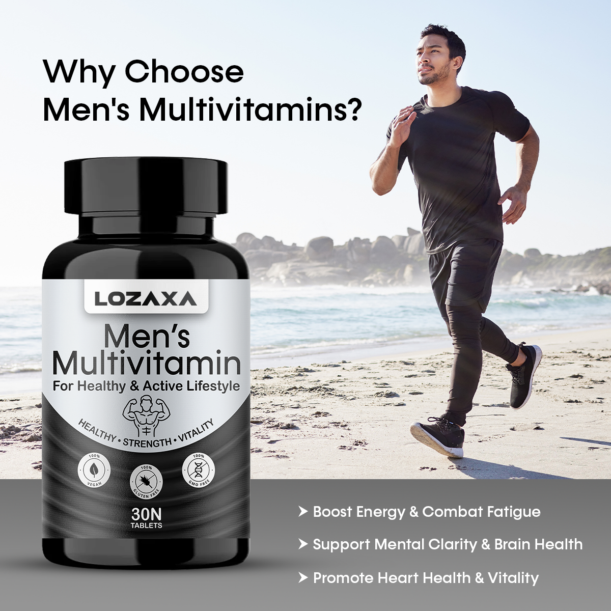 Lozaxa ® Men's Multivitamins | Improve Strength, Stamina & Vitality